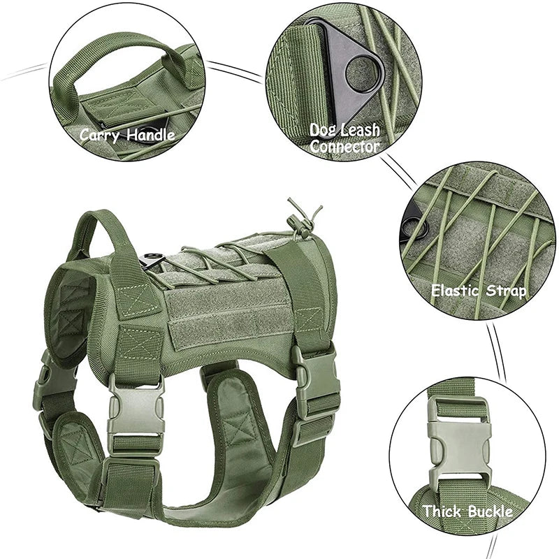 Tactical Dog Harness - Military Pet German Shepherd K9 Training Vest