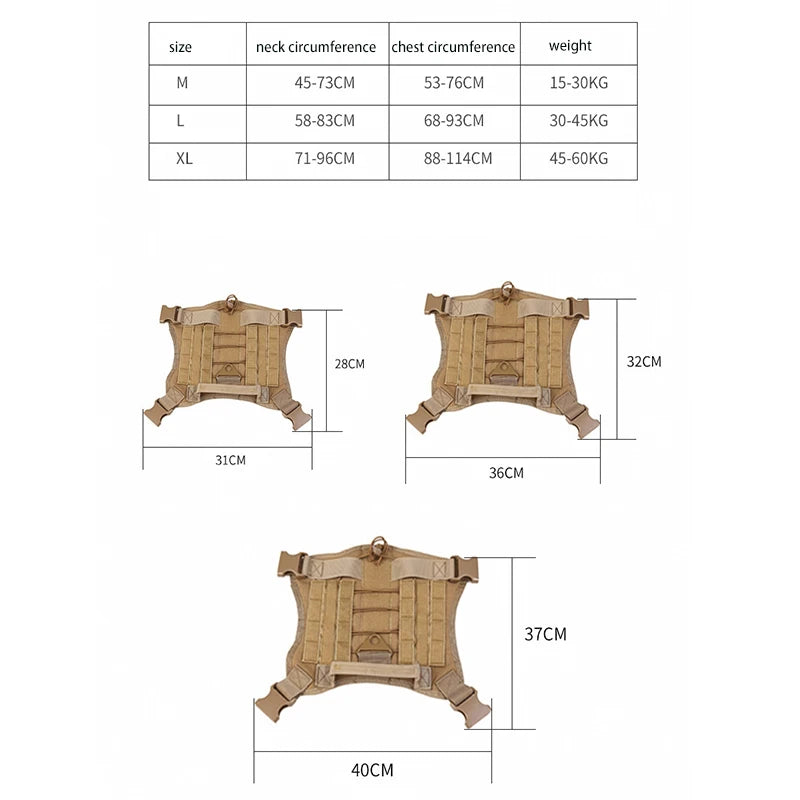 Tactical Dog Harness - Military Pet German Shepherd K9 Training Vest