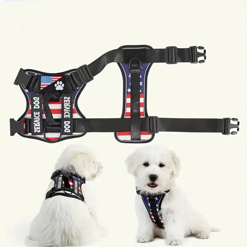 Dog Harness And Leash Set - Escape Proof No Pull Dog Harness With Reflective Dog Walking Traction Rope