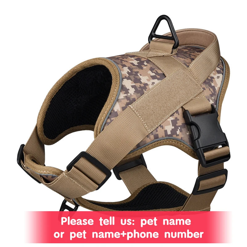 Personalized Dog Harness Khakhi Camouflage