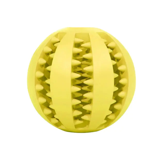 dog chewing ball