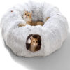 2-in-1 Plush Cat Tunnel with Cat Bed