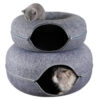 Soft Donut Cat Bed Peekaboo- Cat Tunnel Bed for Indoor Cats with Scratch Resistant & Stress Reducing