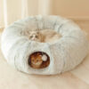 2-in-1 Plush Cat Tunnel with Cat Bed