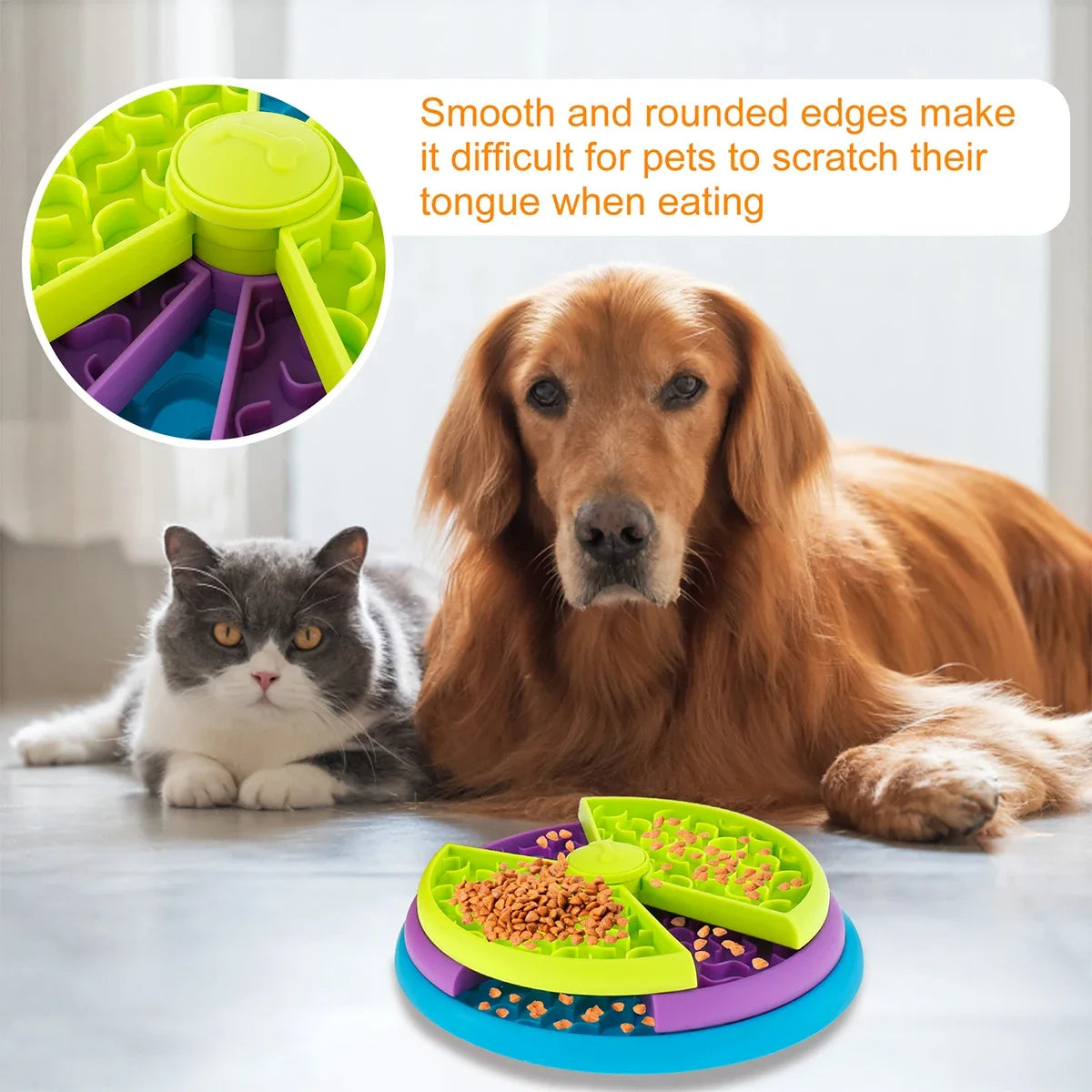 Pet Food Bowl with Maze Puzzle