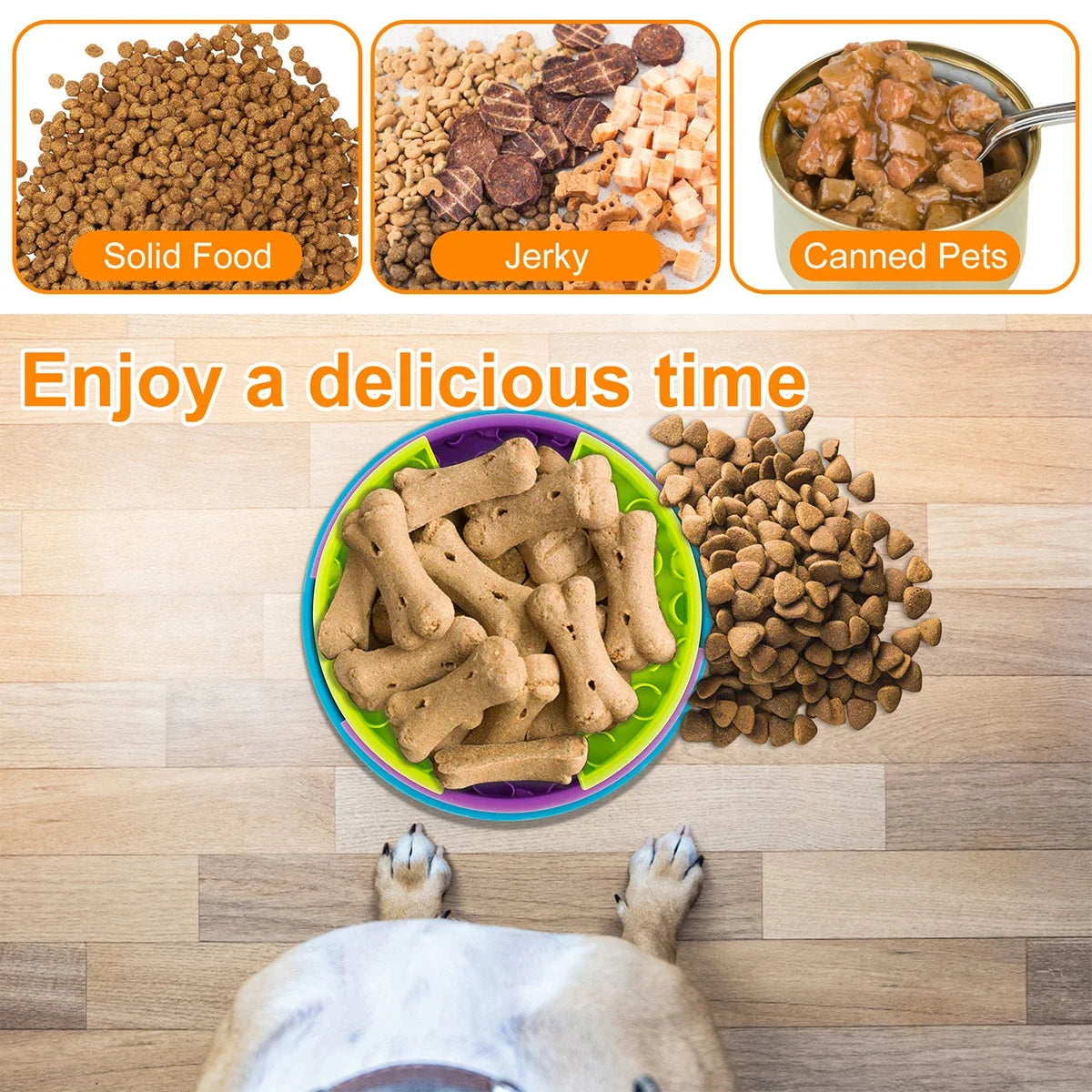 Pet Food Bowl with Maze Puzzle